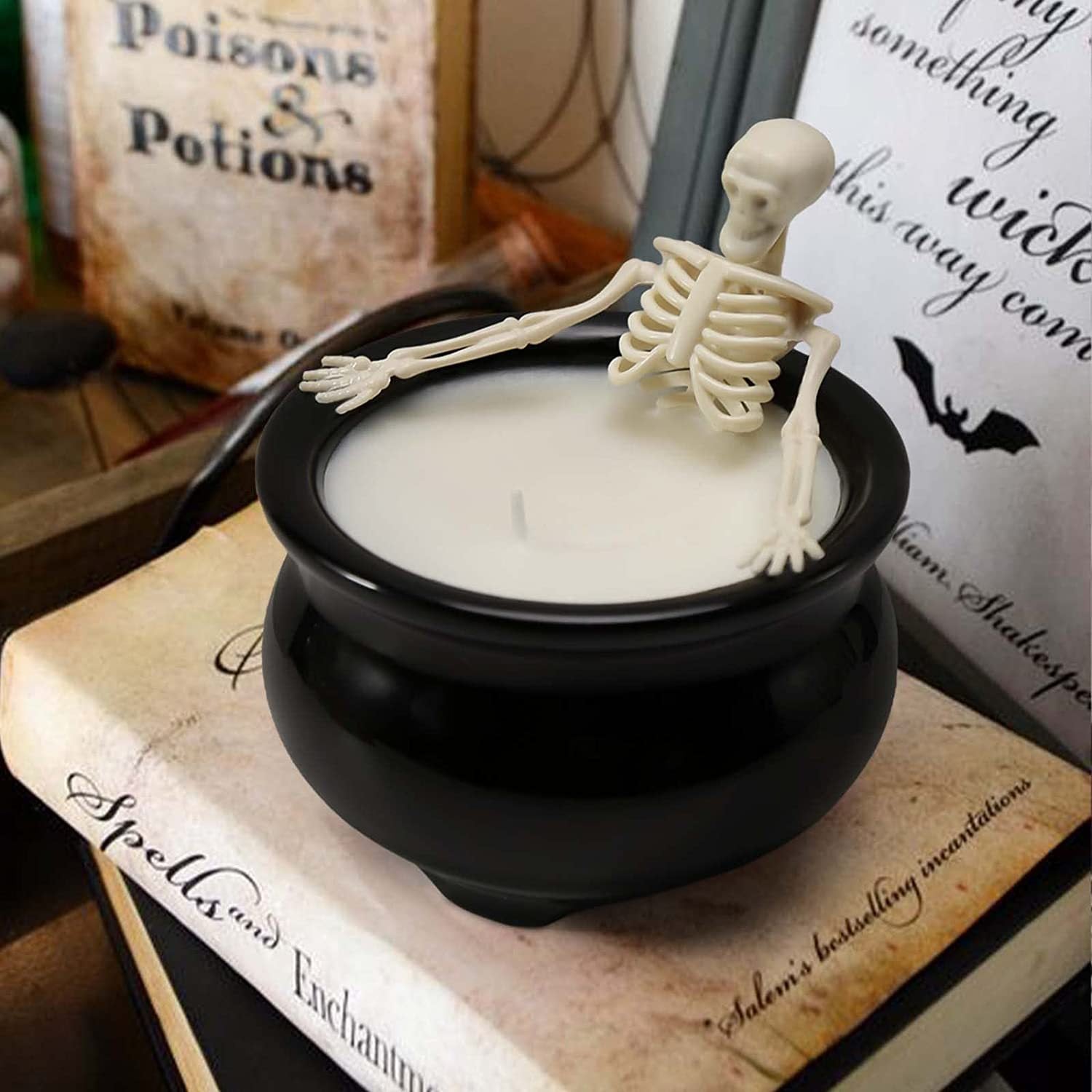 Halloween Fluorescent Skull Candle Gothic Craft Ornaments - Tumbler World