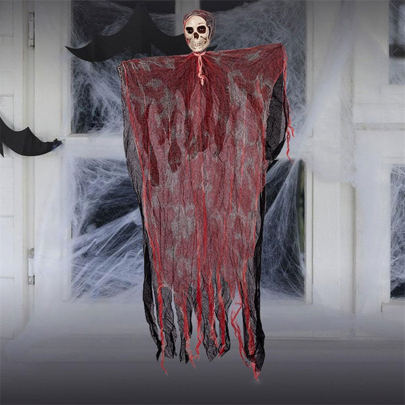 Halloween Hanging Ghost Pendant Dyed Blood Horror Skull Pendants For Halloween Party Patio Lawn Window House Decoration - Tumbler World