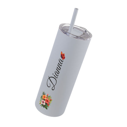 Personalized Skinny Tumbler with straw 20oz - Tumbler World