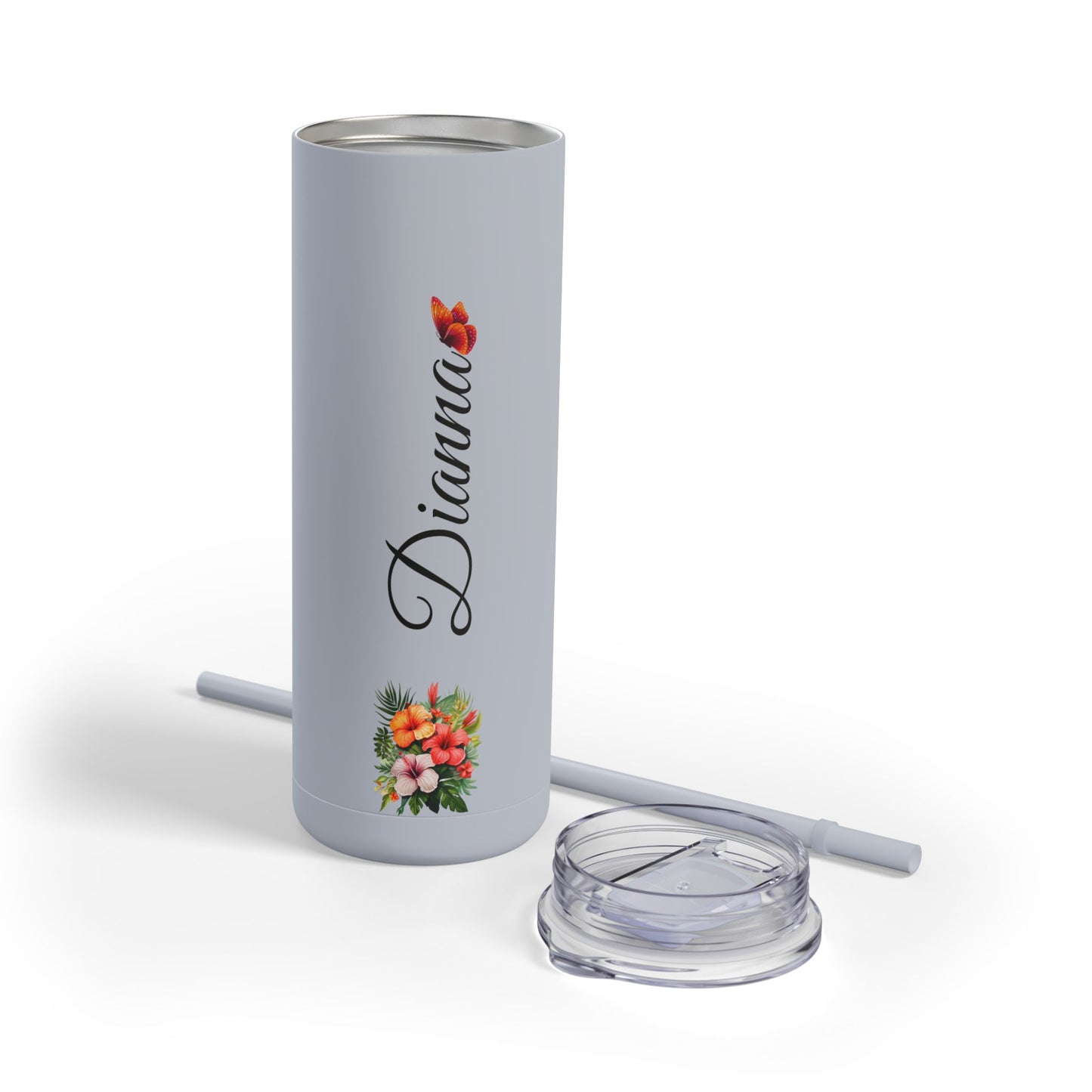 Personalized Skinny Tumbler with straw 20oz - Tumbler World