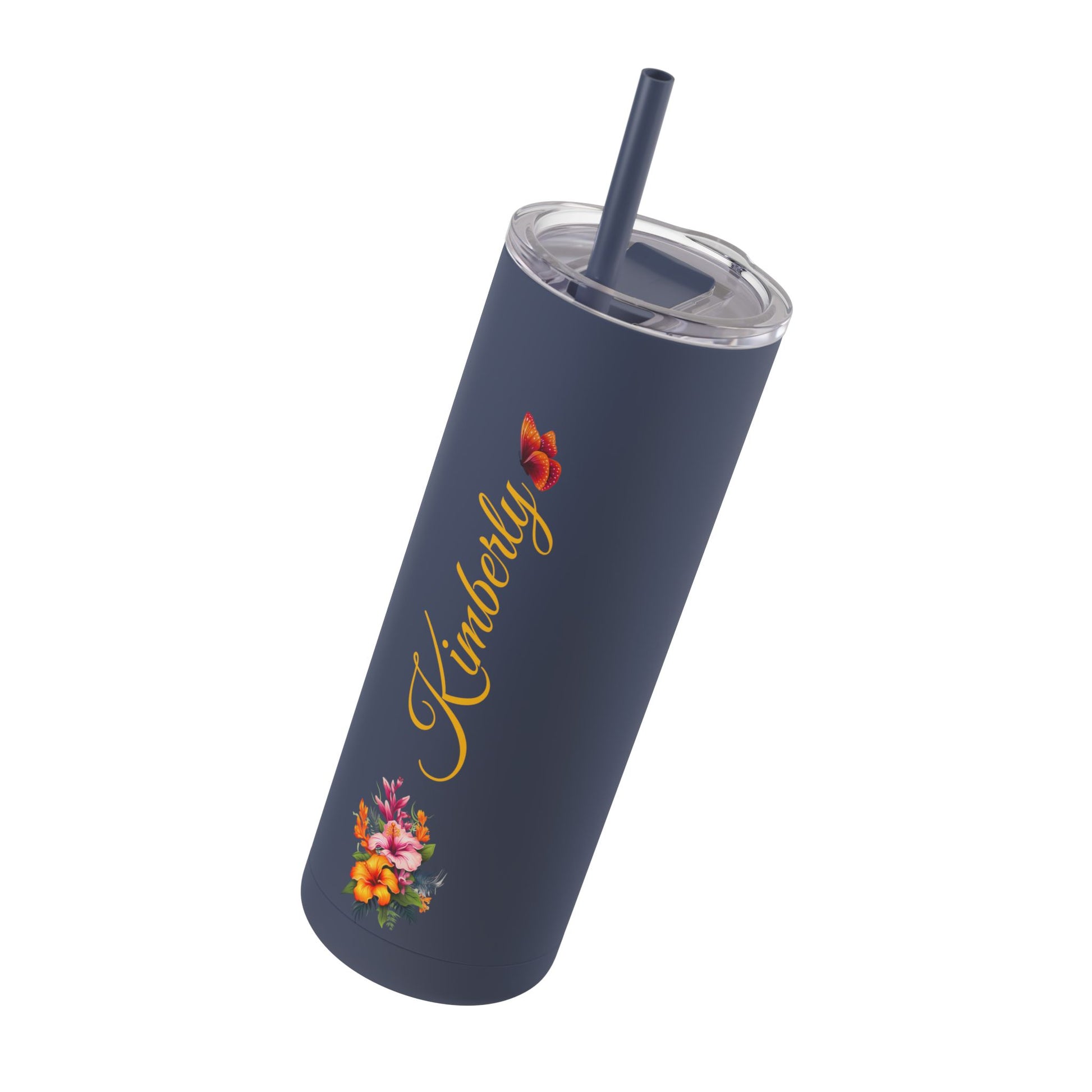 Personalized Skinny Tumbler with straw 20oz - Tumbler World