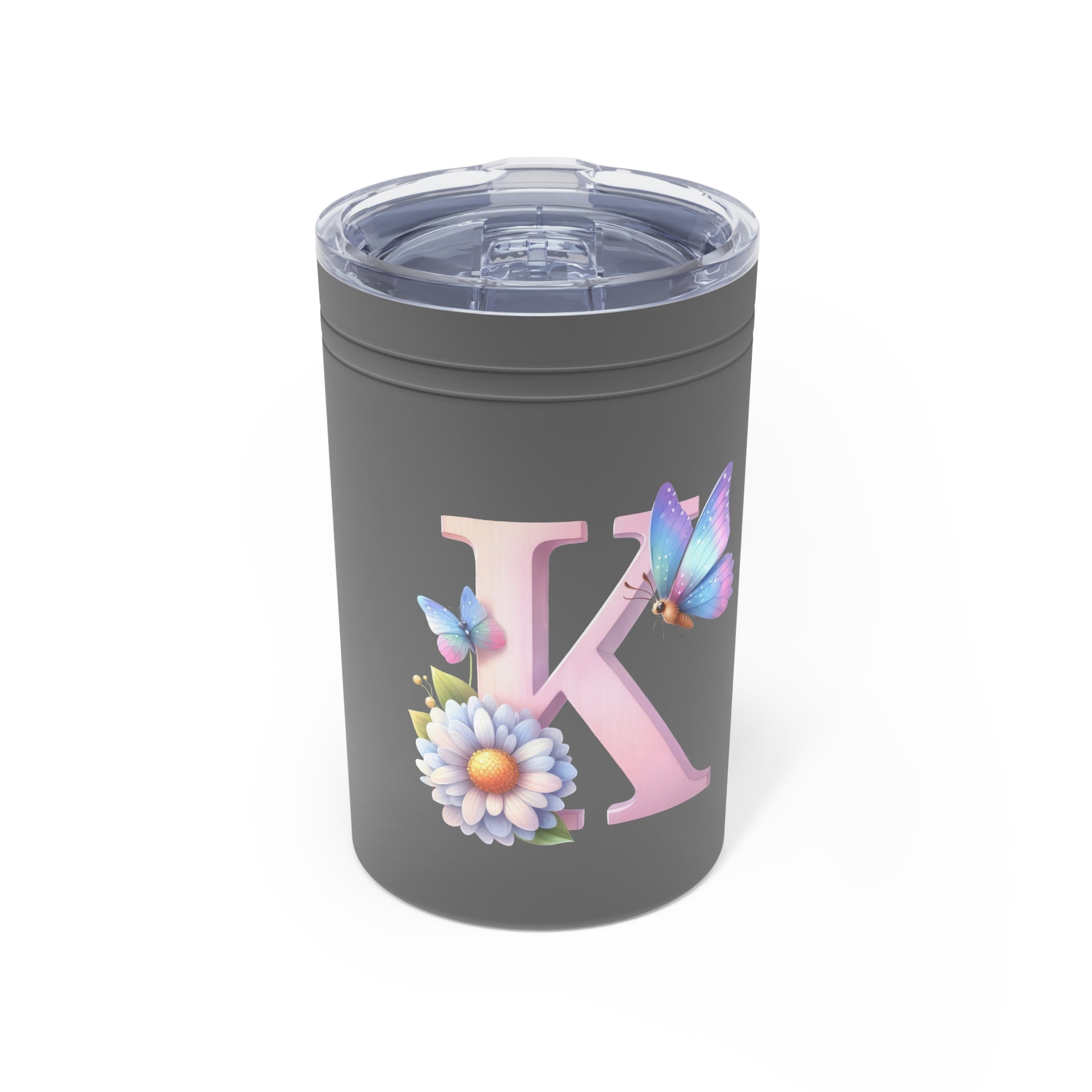 11oz Insulated Tumbler with Butterfly Letter Design - Tumbler World