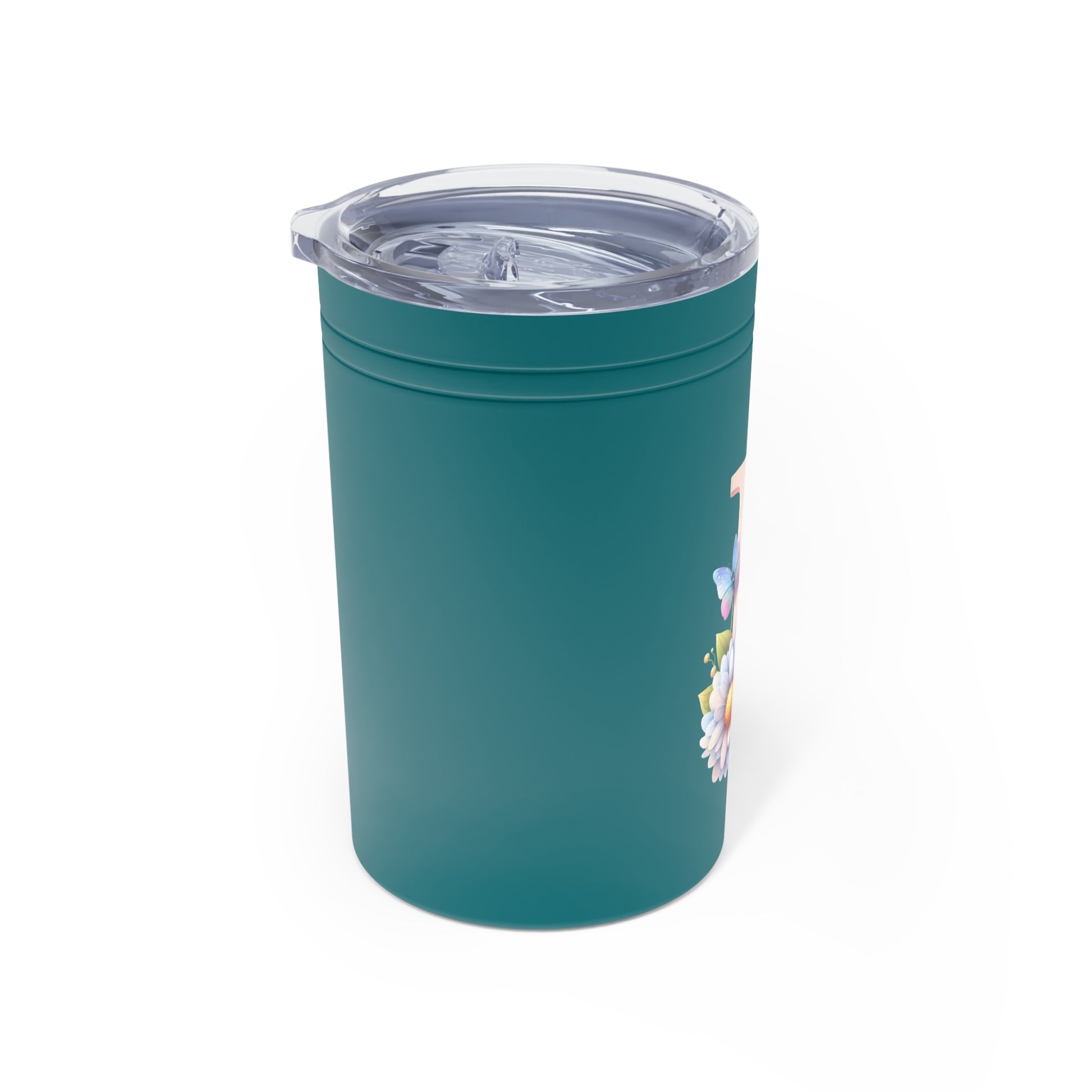 11oz Insulated Tumbler with Butterfly Letter Design - Tumbler World