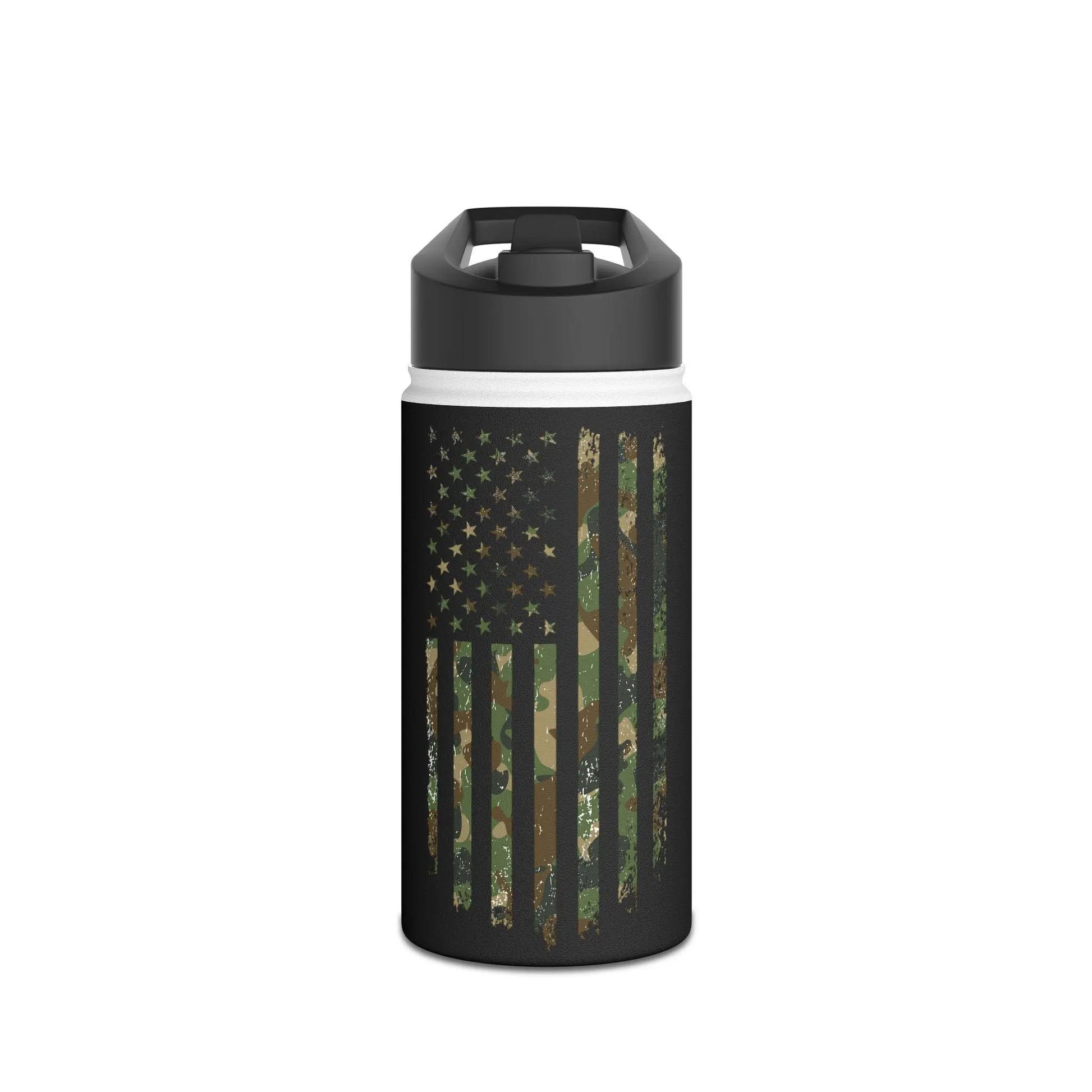 Army Camouflage American Flag Water Bottle - Tumbler World