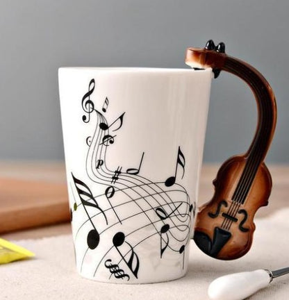 Musical Instrument Mug with Guitar Handle - Tumbler World