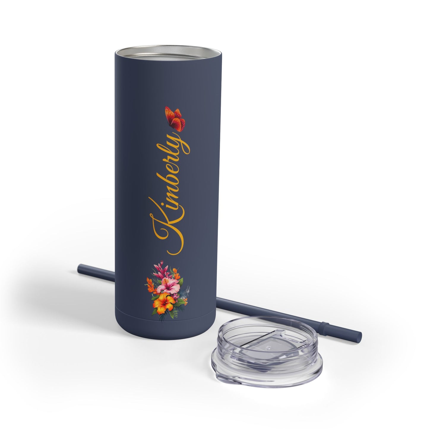 Personalized Skinny Tumbler with straw 20oz - Tumbler World