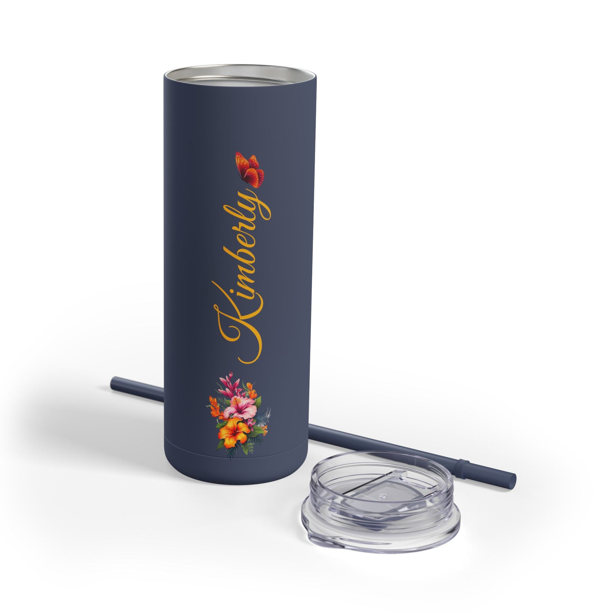 Personalized Skinny Tumbler with straw 20oz Mug Tumbler World 