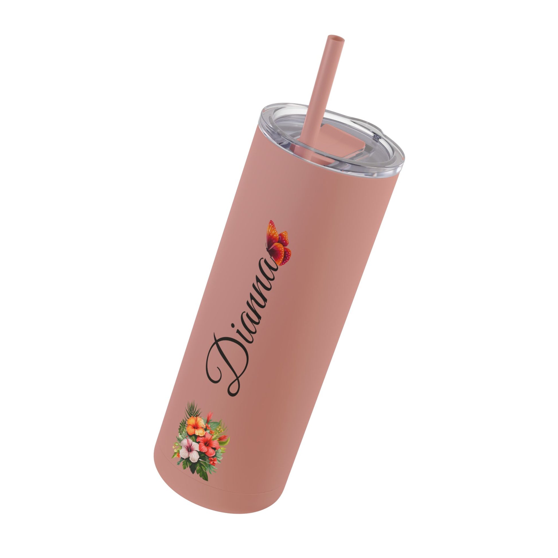 Personalized Skinny Tumbler with straw 20oz - Tumbler World