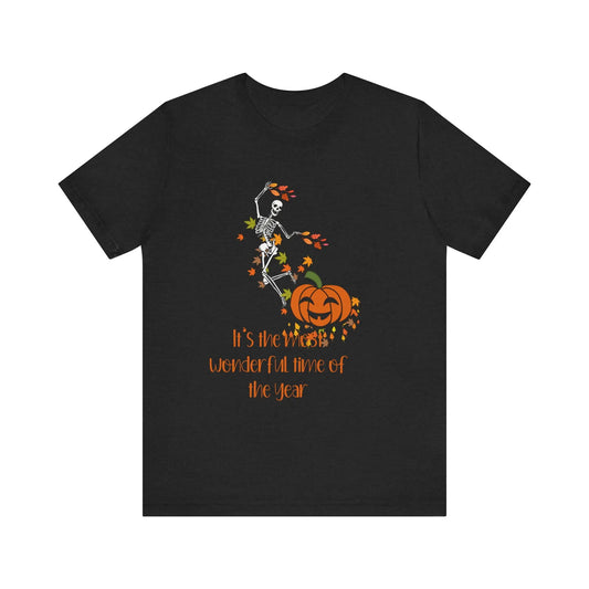 Funny Skeleton and Pumpkin Halloween T-Shirt T-Shirt Tumbler World Solid Black Blend S 