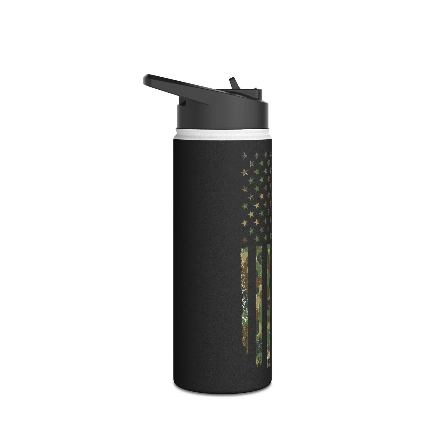 Army Camouflage American Flag Water Bottle - Tumbler World