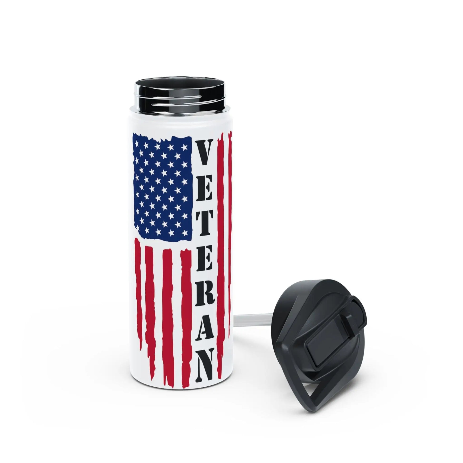 Veteran American Flag Stainless Steel Water Bottle - Tumbler World