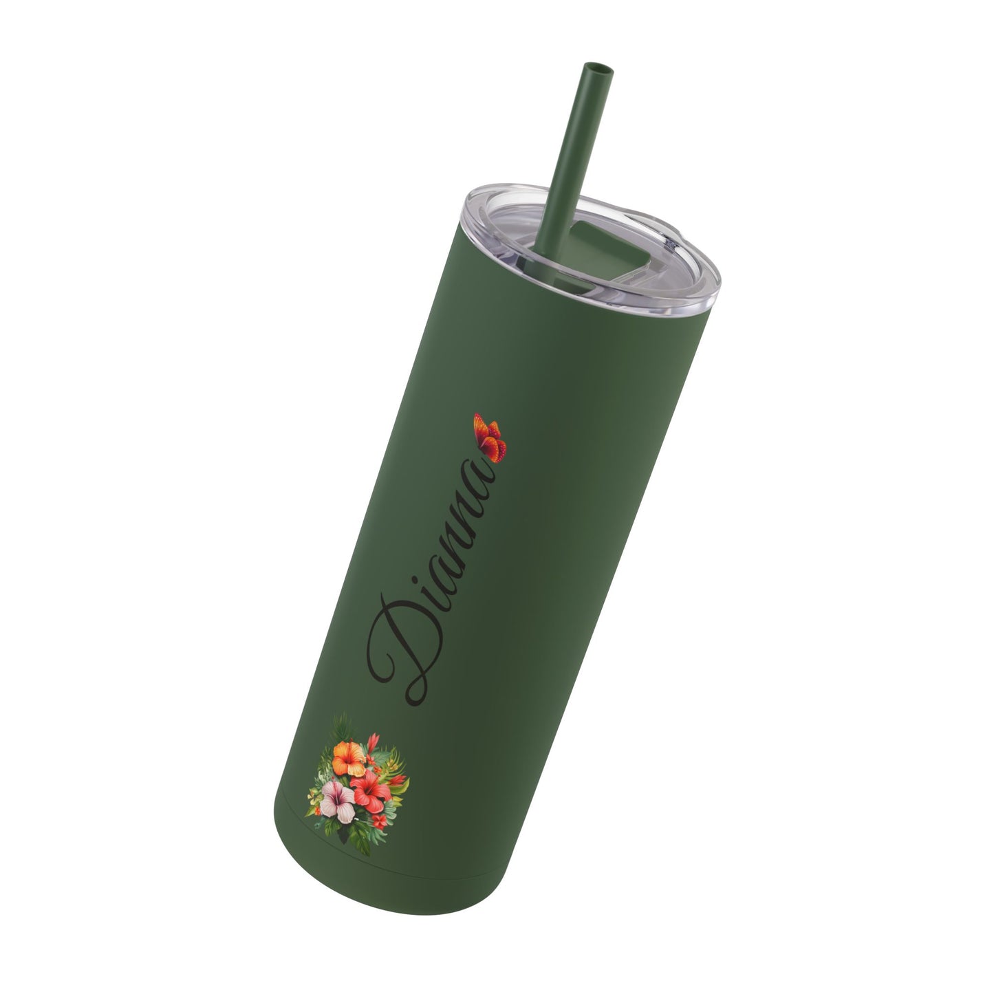 Personalized Skinny Tumbler with straw 20oz - Tumbler World