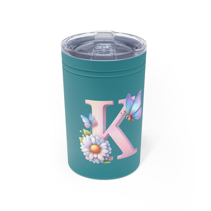 11oz Insulated Tumbler with Butterfly Letter Design - Tumbler World