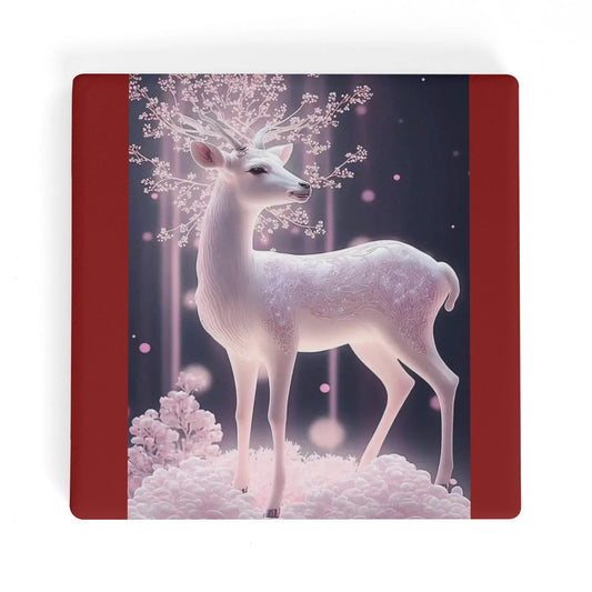 Ceramic Coasters white Deer - 4 Pieces - Tumbler World