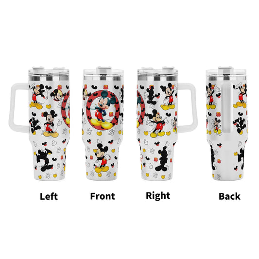 Mickey Mouse Pattern Tumbler with Handle - 40 oz - Tumbler World