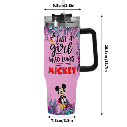 Just a girl who loves Mickey tumbler 40oz - Tumbler World