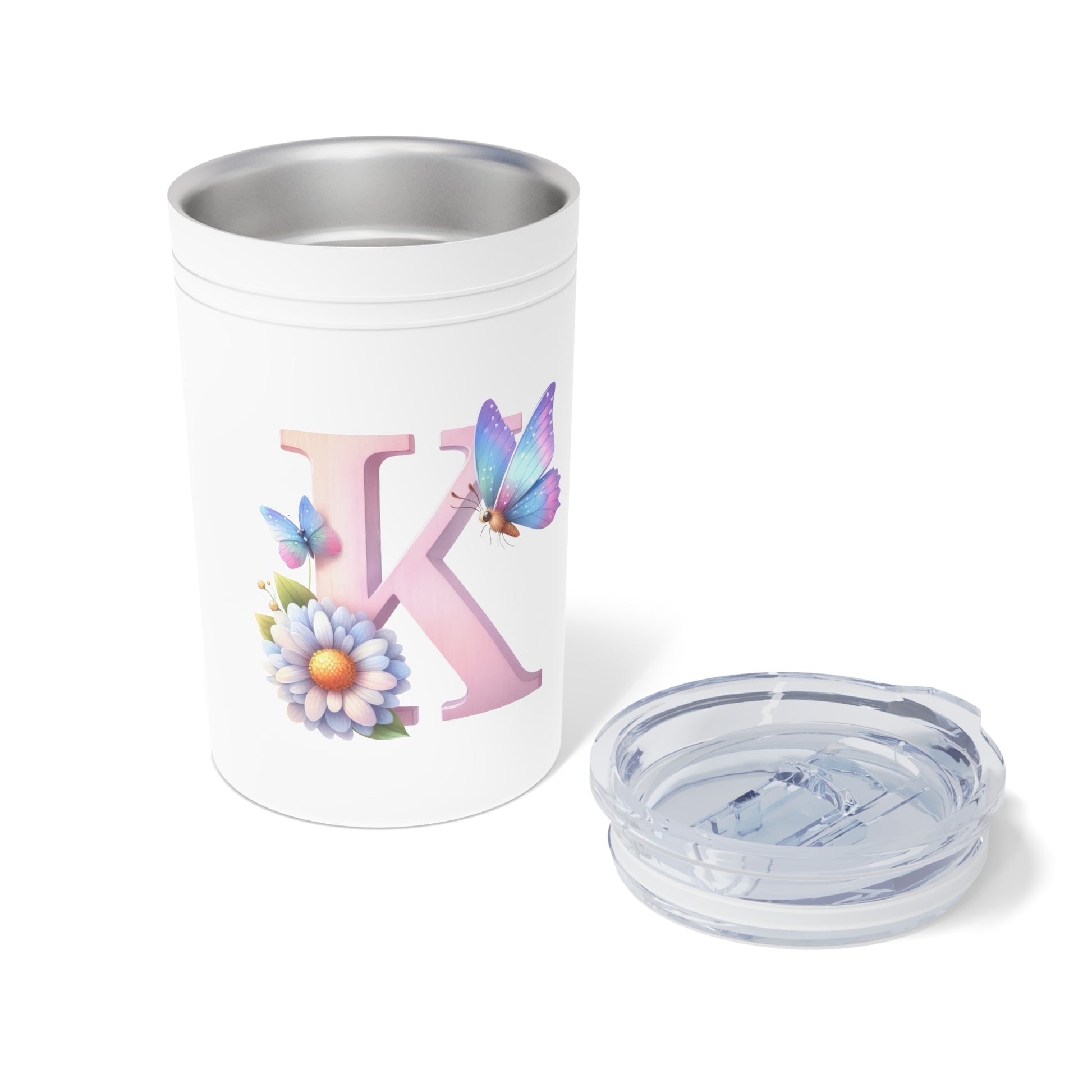 11oz Insulated Tumbler with Butterfly Letter Design - Tumbler World