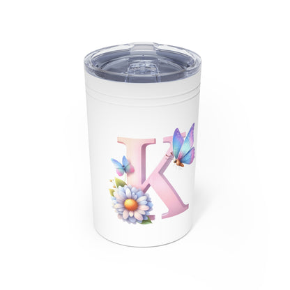 11oz Insulated Tumbler with Butterfly Letter Design - Tumbler World