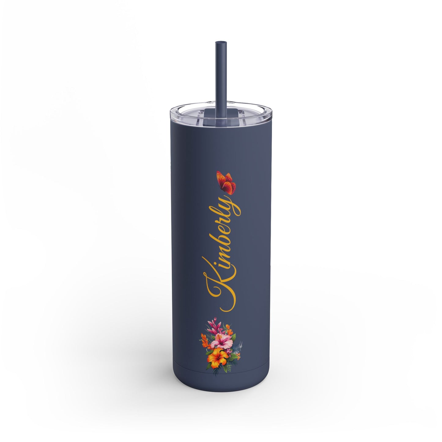 Personalized Skinny Tumbler with straw 20oz - Tumbler World