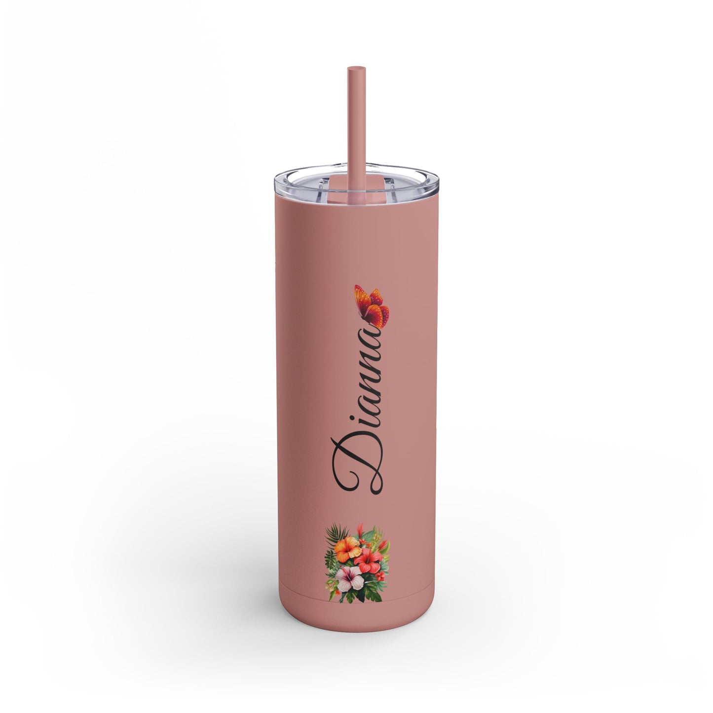 Personalized Skinny Tumbler with straw 20oz - Tumbler World