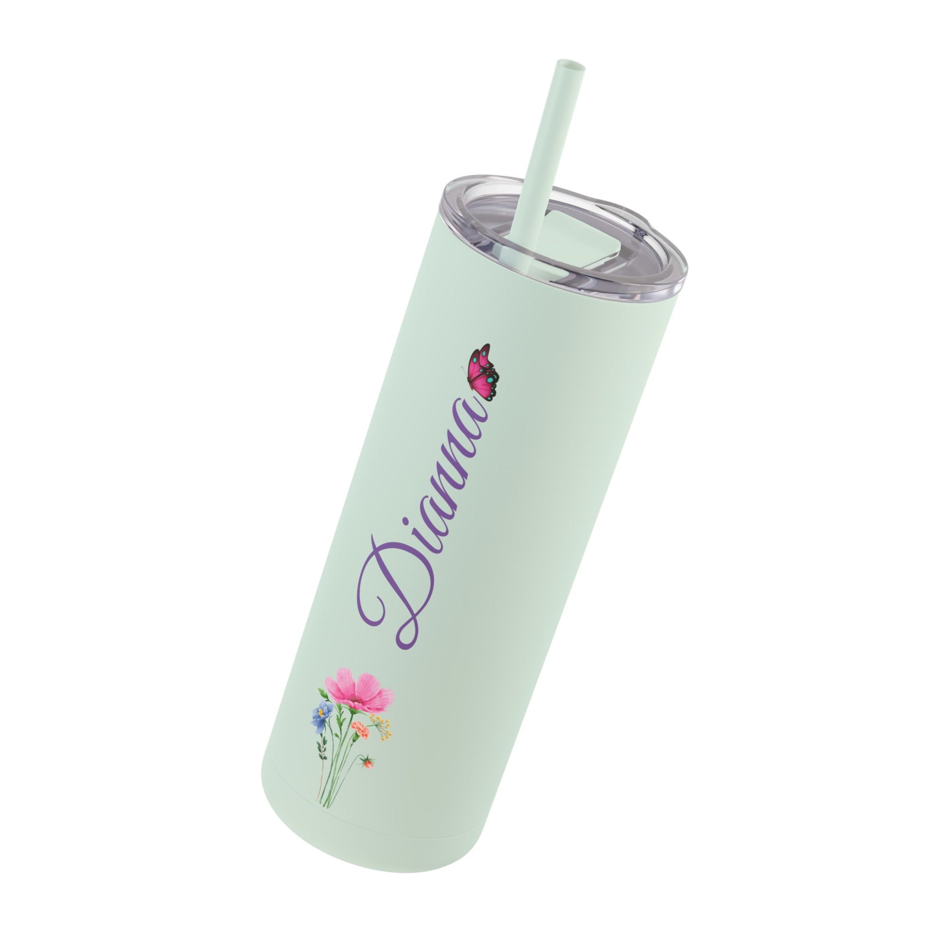 Personalized Skinny Tumbler with straw 20oz - Tumbler World