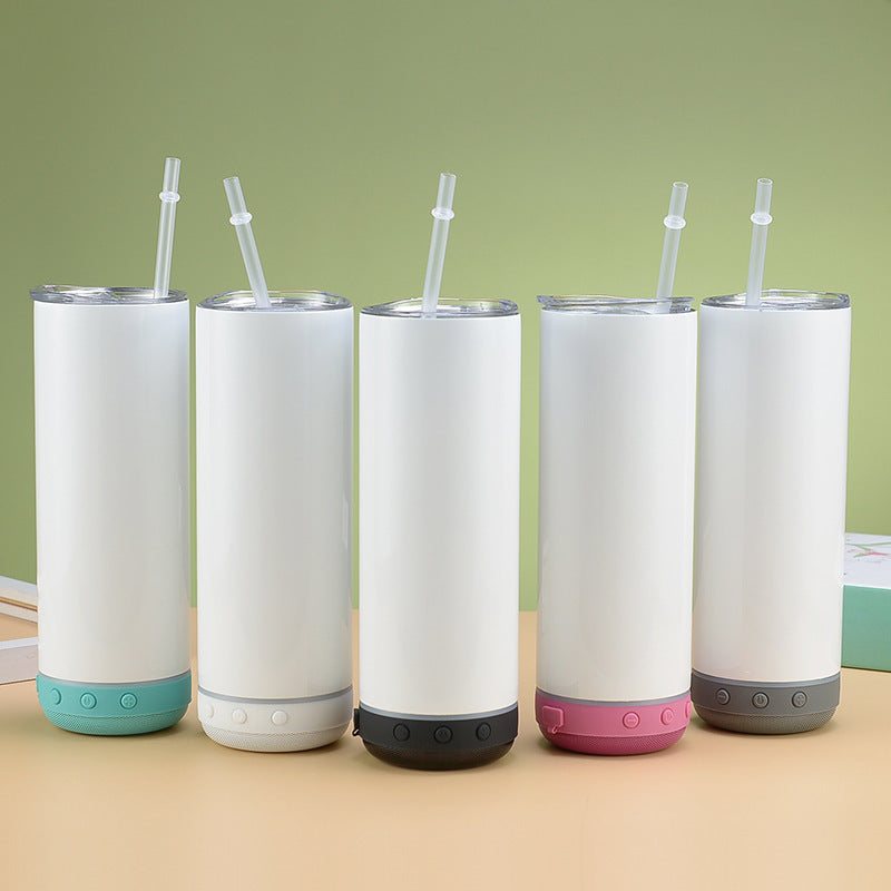 Set of five 20oz Bluetooth tumblers with colorful bases