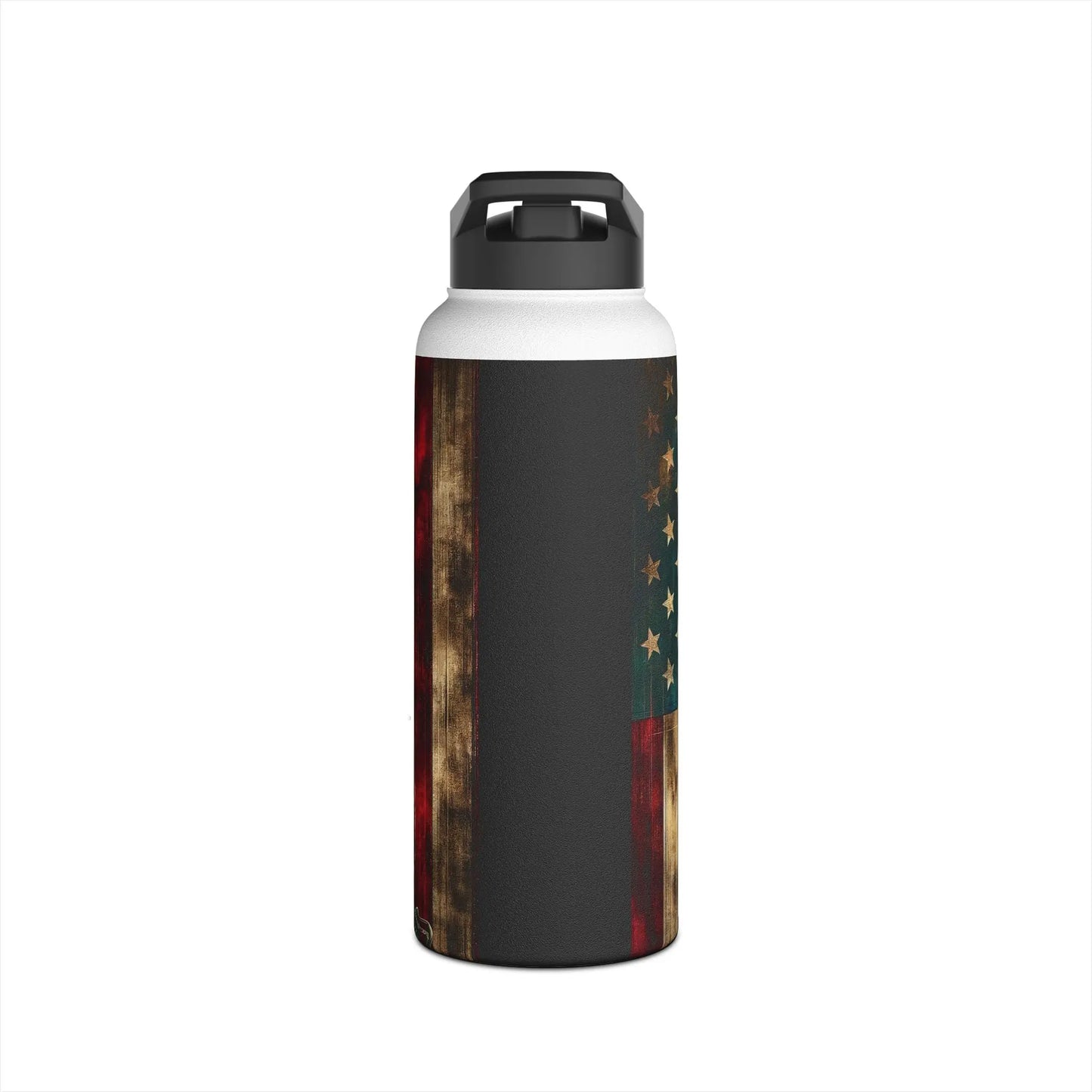 Patriotic Soldier and American Flag Stainless Steel Water Bottle - Tumbler World