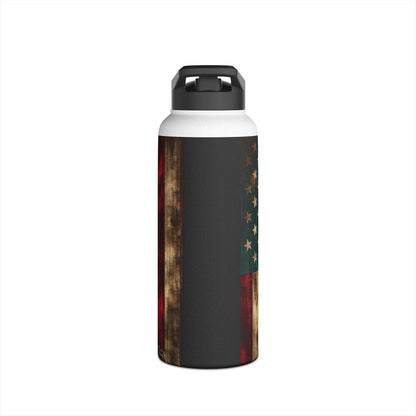 Patriotic Soldier and American Flag Stainless Steel Water Bottle - Tumbler World