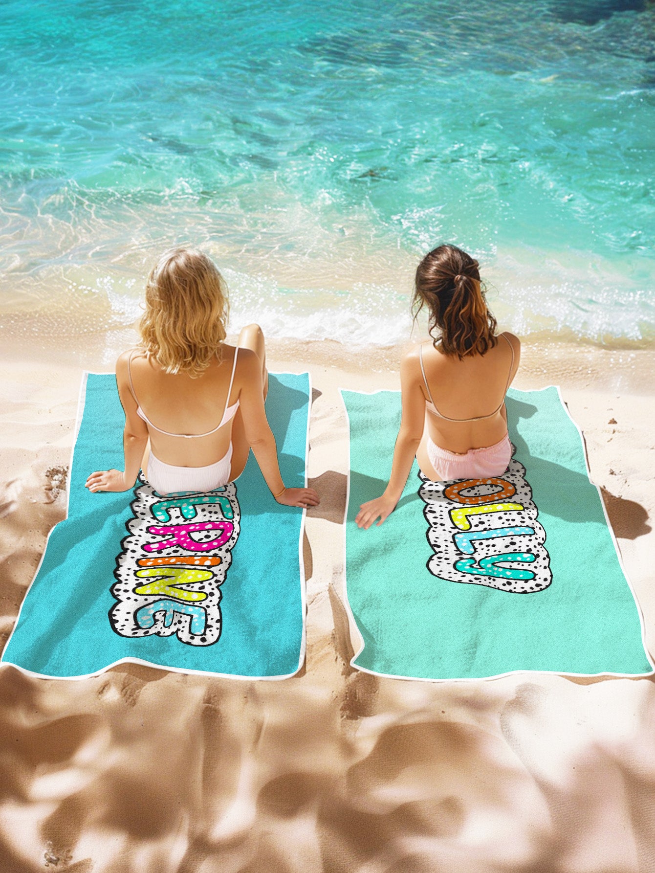 Personalized Dalmatian Dots Beach Towel