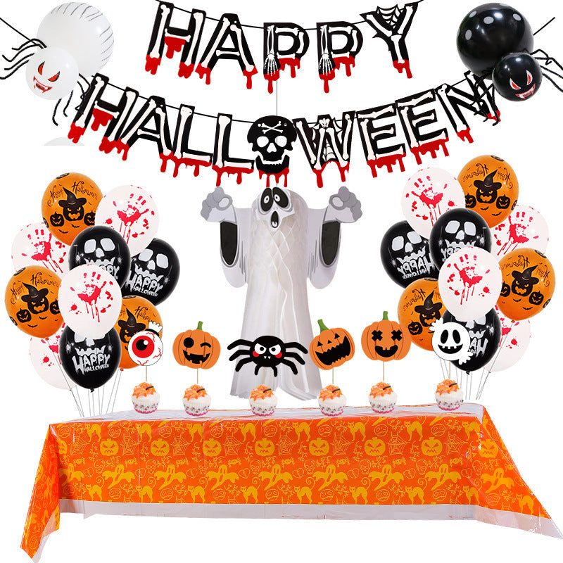 Halloween Balloon Set Blood Color Banner Ghost Package Ghost Festival Party Decoration - Tumbler World