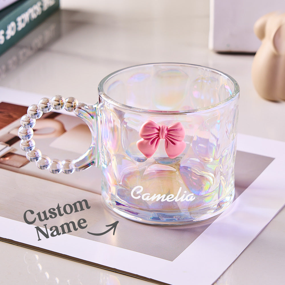 Personalized Coquette Bow Glass Cup