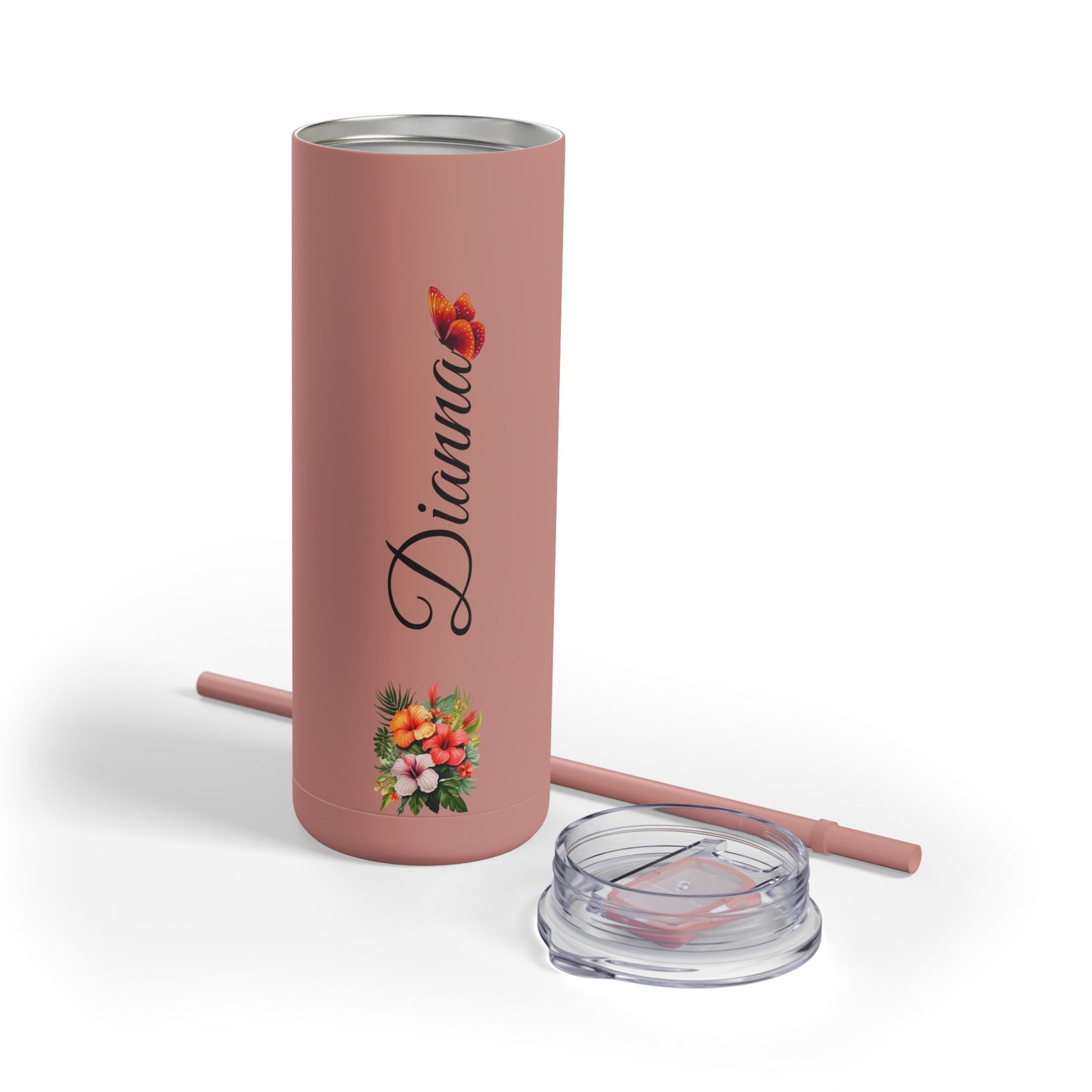 Personalized Skinny Tumbler with straw 20oz - Tumbler World