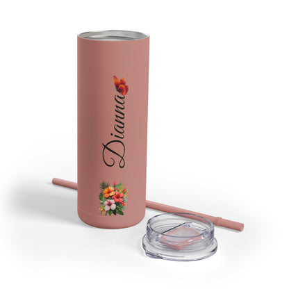 Personalized Skinny Tumbler with straw 20oz - Tumbler World