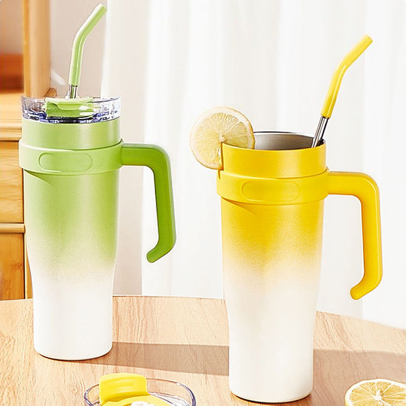 40 oz Stainless Steel Insulated Tumbler with Handle and Straw - Tumbler World