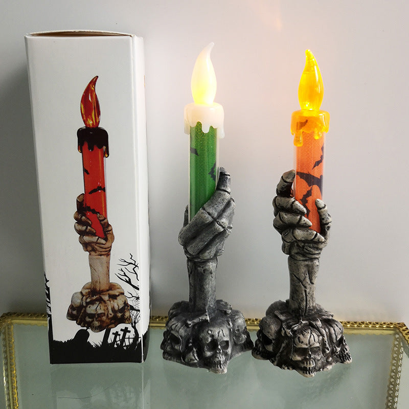 Halloween Skeleton Ghost Holding Candle Light - Tumbler World