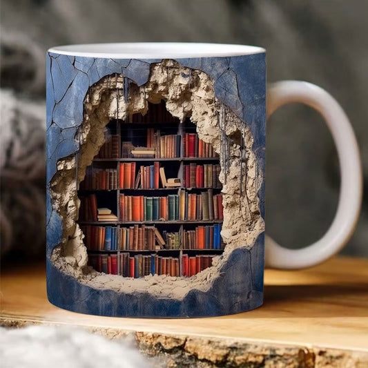 3D Bookshelf Coffee Mug - Tumbler World