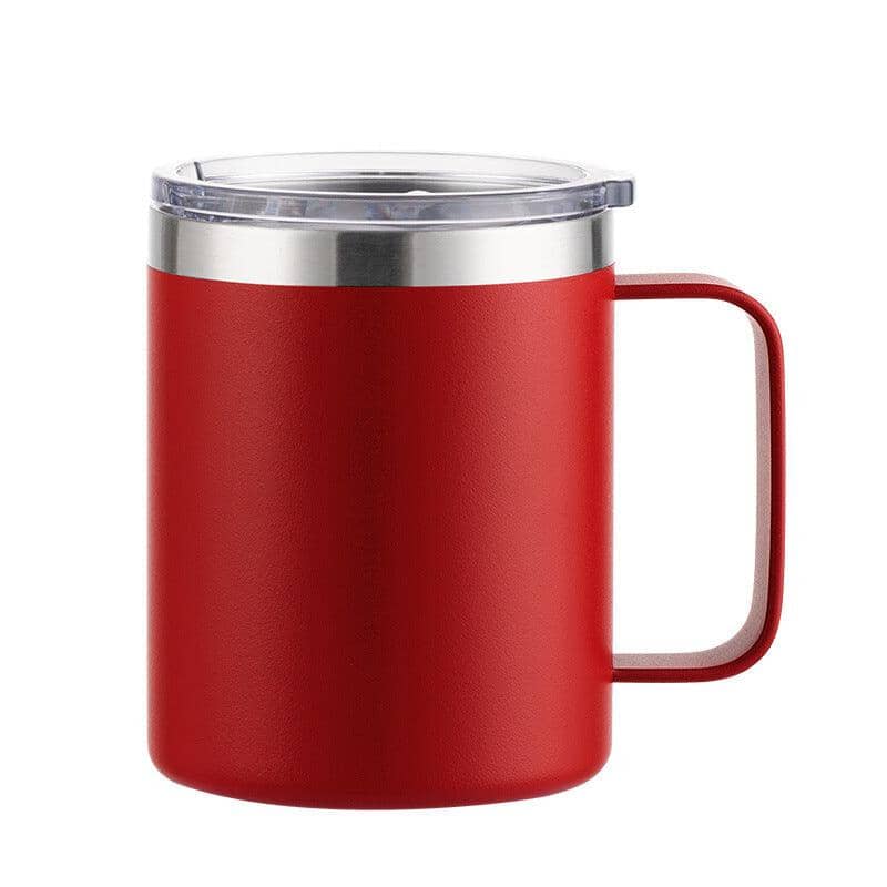 Solid Color Thermal Mug with handle Tumblers Tumbler World Spray Plastic Red 12oz 