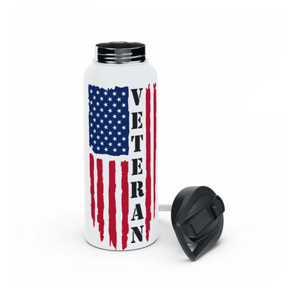 Veteran American Flag Stainless Steel Water Bottle - Tumbler World