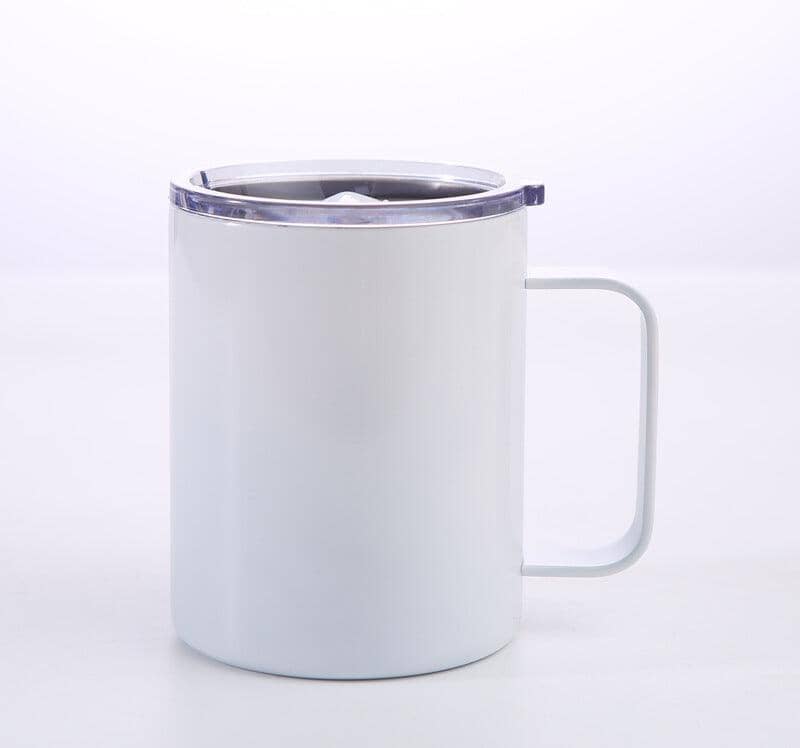 Solid Color Thermal Mug with handle Tumblers Tumbler World Sublimation White 12oz 