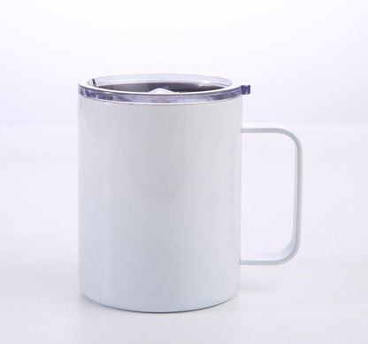 Solid Color Thermal Mug with handle Tumblers Tumbler World Sublimation White 12oz 