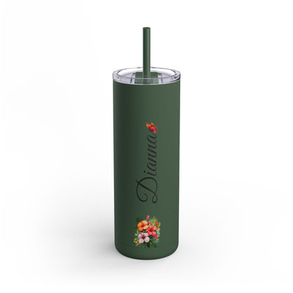 Personalized Skinny Tumbler with straw 20oz - Tumbler World