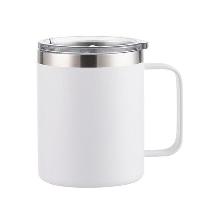 Solid Color Thermal Mug with handle Tumblers Tumbler World Spray Plastic White 12oz 