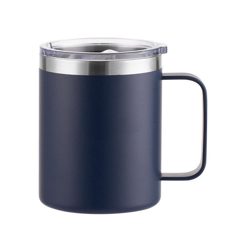 Solid Color Thermal Mug with handle Tumblers Tumbler World Spray Plastic Navy Blue 12oz 