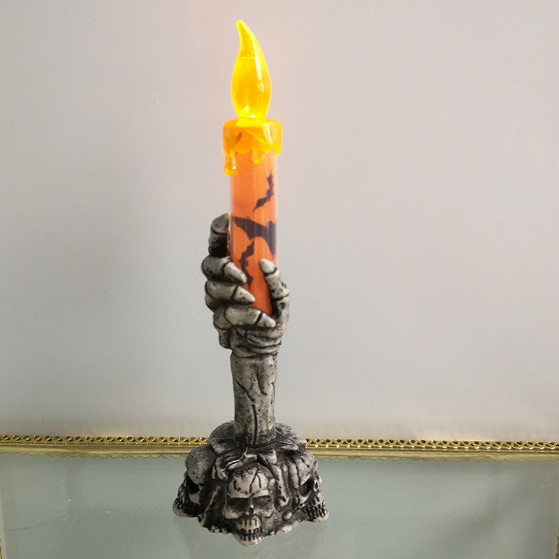 Halloween Skeleton Ghost Holding Candle Light - Tumbler World