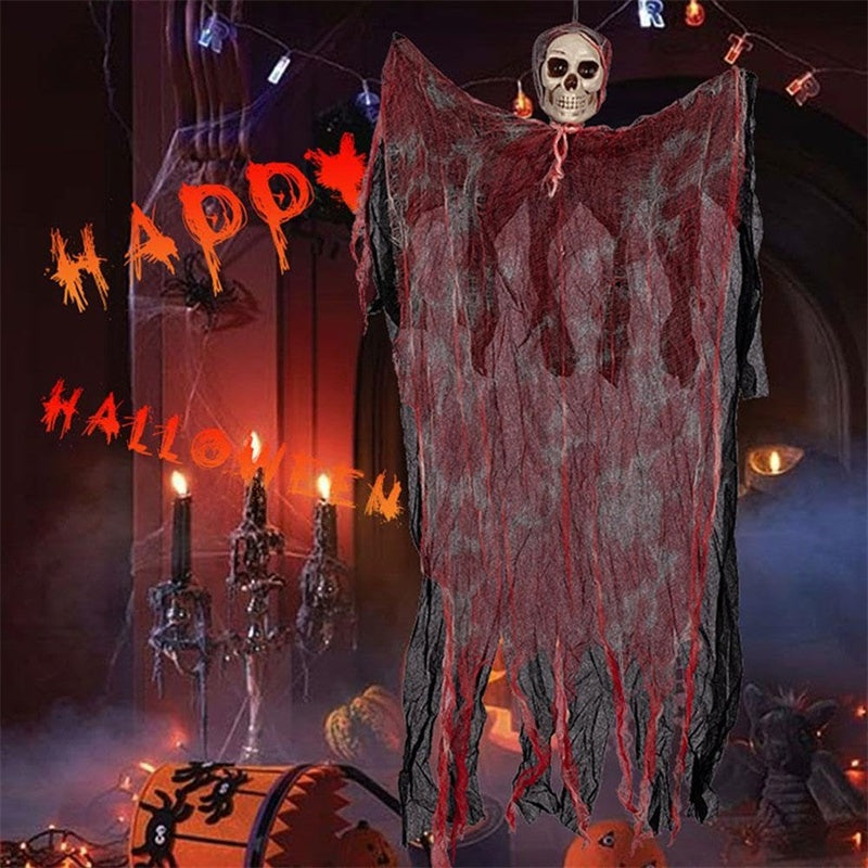 Halloween Hanging Ghost Pendant Dyed Blood Horror Skull Pendants For Halloween Party Patio Lawn Window House Decoration - Tumbler World