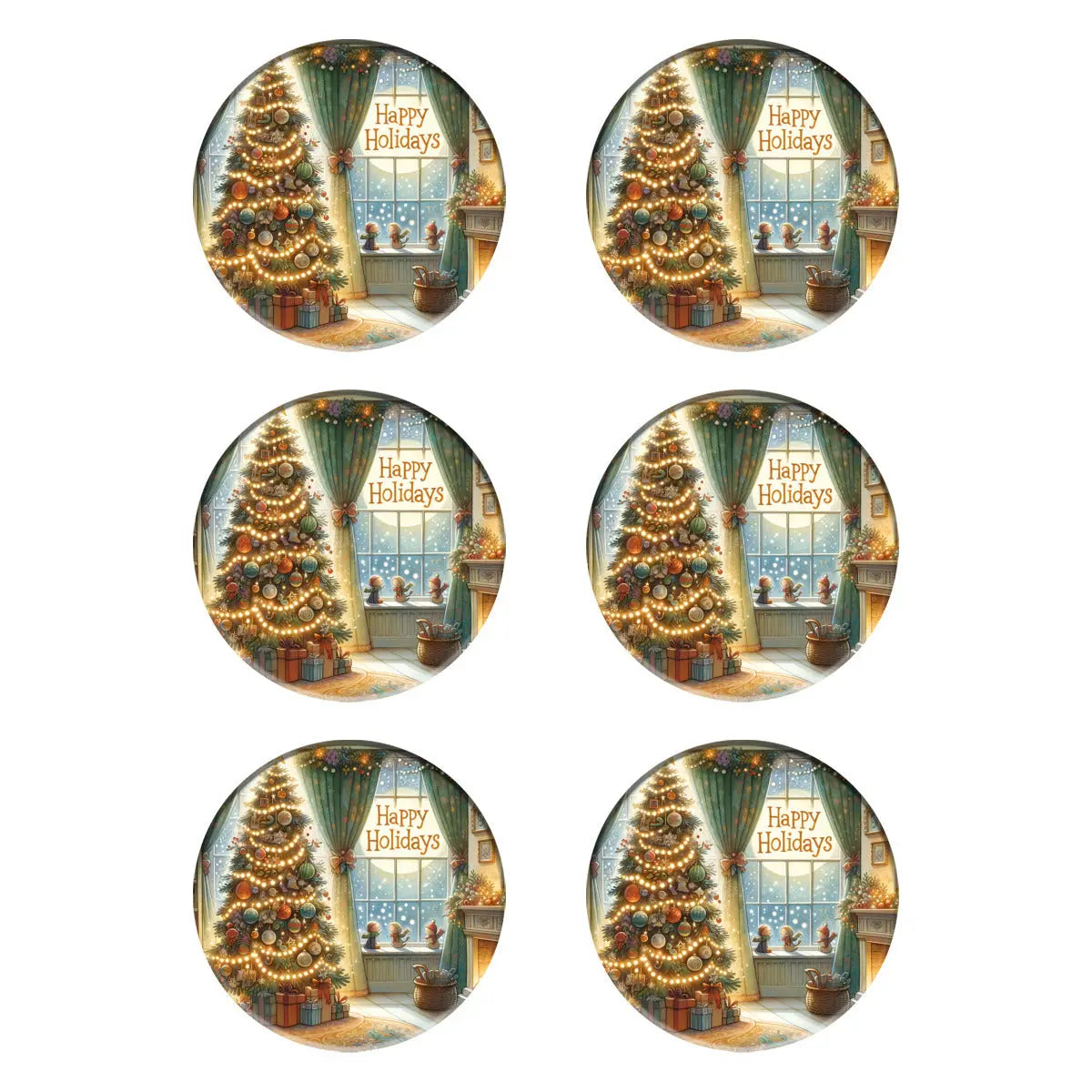 Christmas tree round ceramic coasters barware Tumbler World 