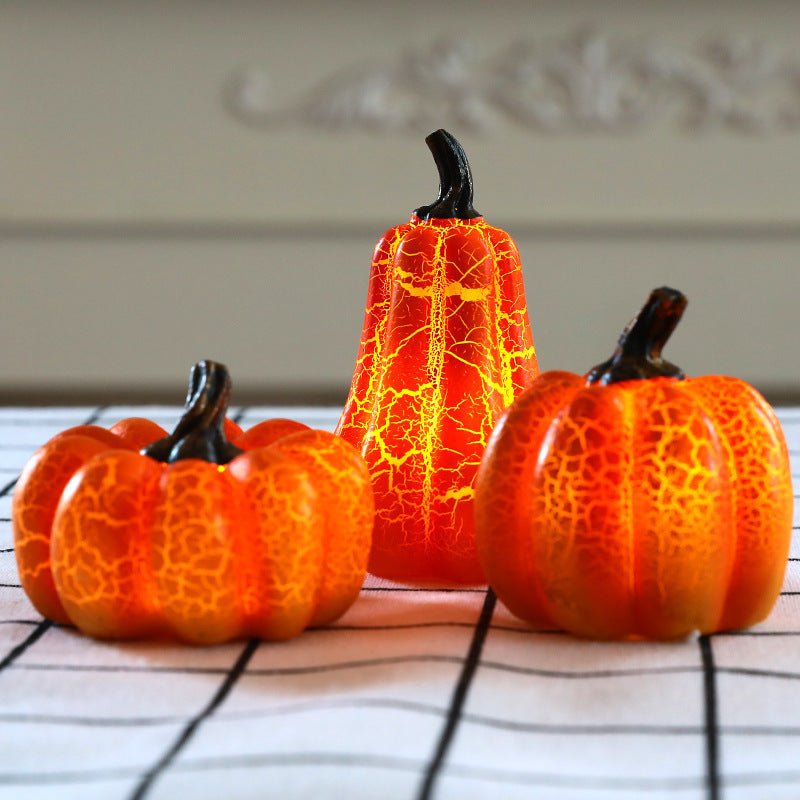 New Halloween Pumpkin Lantern Simulation Pumpkin LED Candle Lamp Resin Luminous Pumpkin - Tumbler World