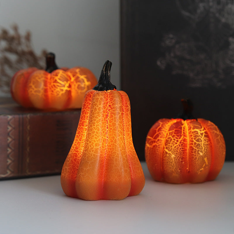 New Halloween Pumpkin Lantern Simulation Pumpkin LED Candle Lamp Resin Luminous Pumpkin - Tumbler World