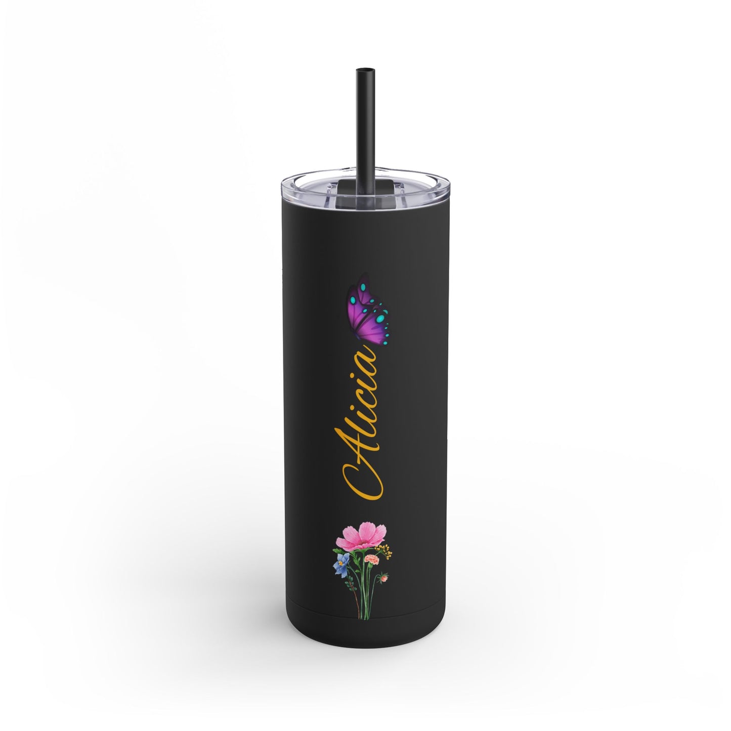 Personalized Skinny Tumbler with straw 20oz - Tumbler World