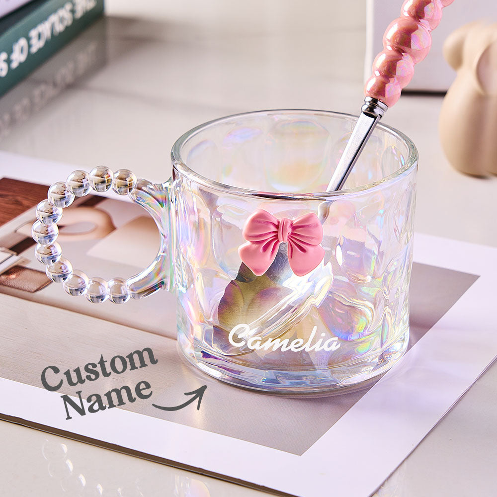 Personalized Coquette Bow Glass Cup